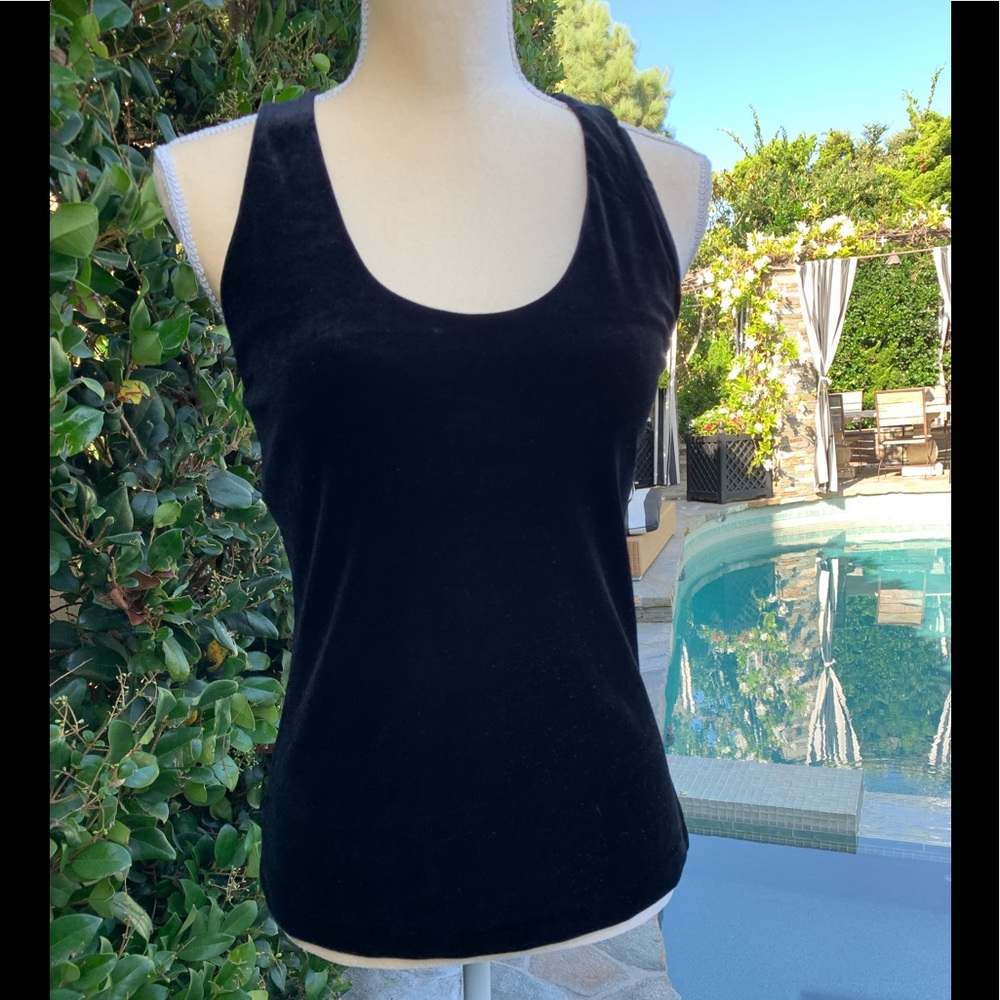 Donna Karan Black Velvet Halter Top. Size Medium.